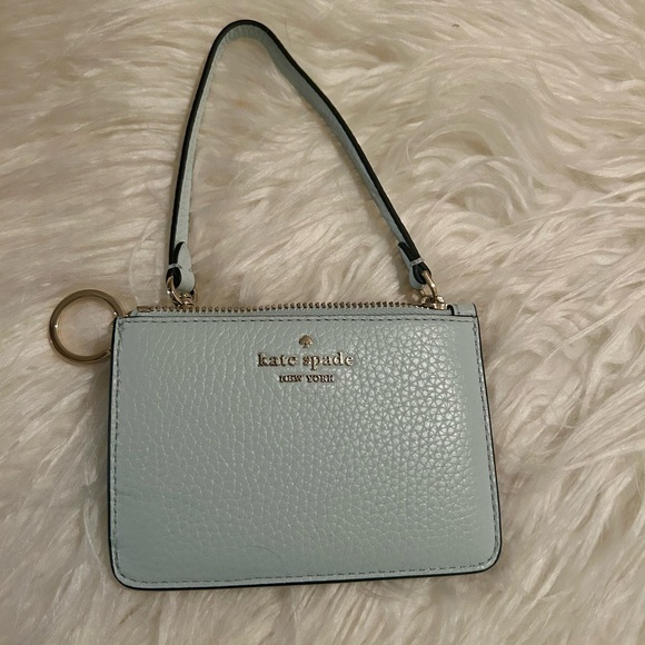 Kate Spade Cardholder Adjustable Strap Mini Purse Wristlet Crisp Sky Blue - Picture 3 of 6